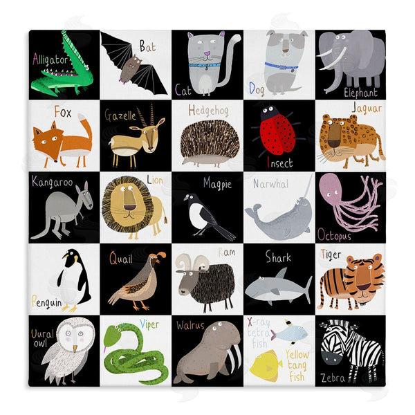 stupell industries Carla Daly | Checkered Educational Animal ABC Wall Art