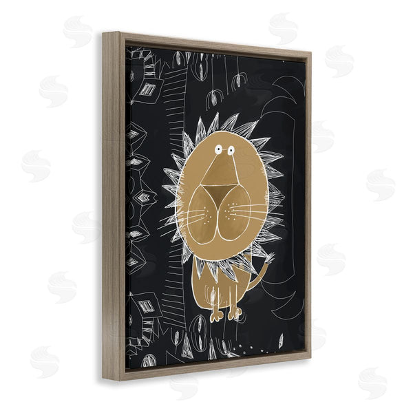 Stupell Industries Carla Daly | Children's Abstract Lion Doodle Black White Pattern Wall Art