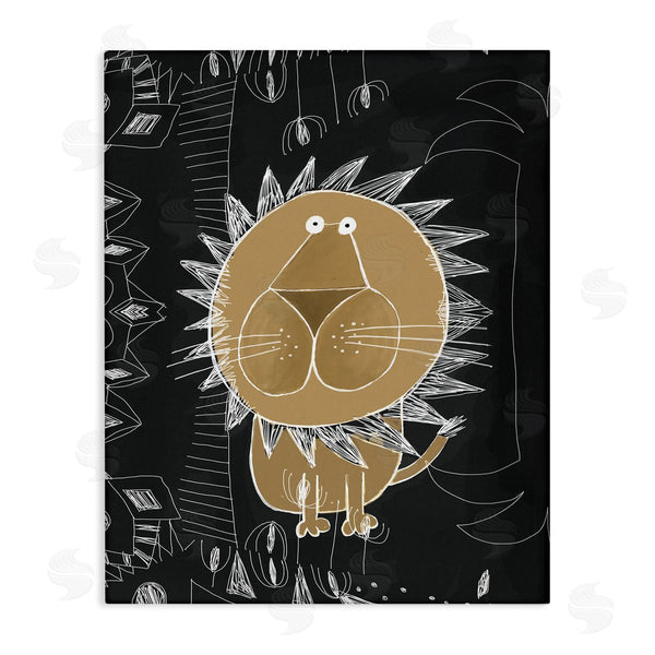 stupell industries Carla Daly | Children's Abstract Lion Doodle Black White Pattern Wall Art