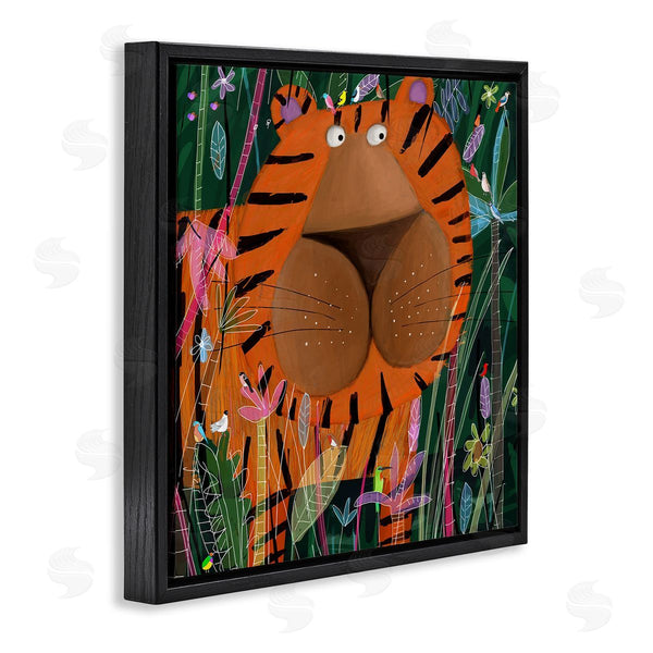 Stupell Industries Carla Daly | Children's Striped Tiger In Tropical Jungle Brush Wall Art