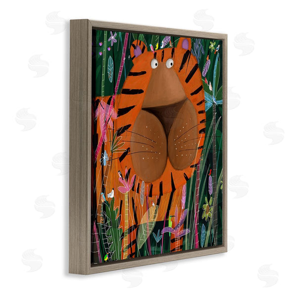 Stupell Industries Carla Daly | Children's Striped Tiger In Tropical Jungle Brush Wall Art