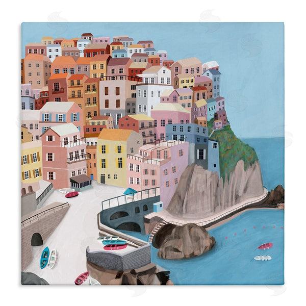stupell industries Carla Daly | Cliffside City Skyline Seaside Urban Architecture Wall Art