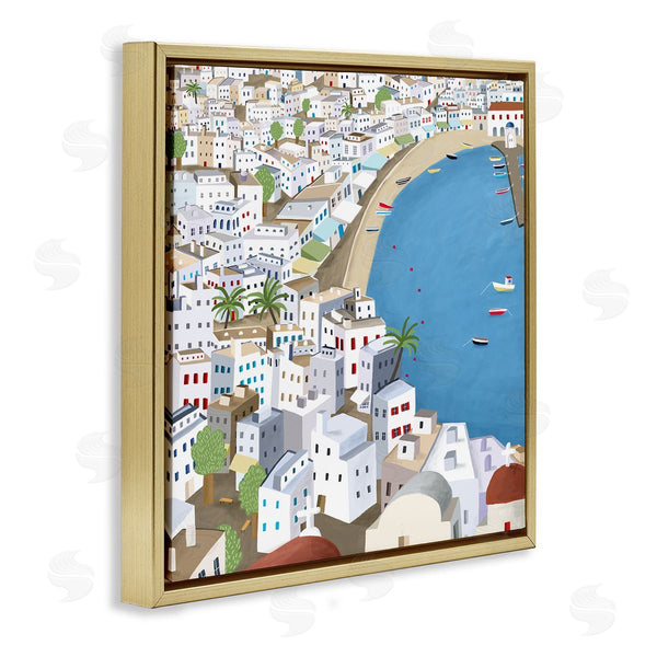 Stupell Industries Carla Daly | Coastal Beach Mykonos Cityscape Greek Destination