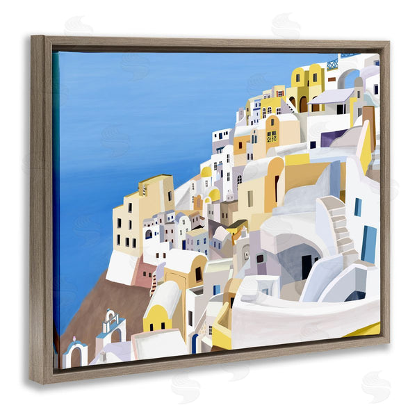 Stupell Industries Carla Daly | Coastal Greek City White Yellow Buildings
