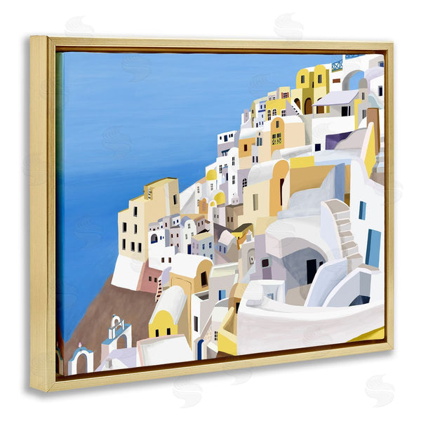 Stupell Industries Carla Daly | Coastal Greek City White Yellow Buildings