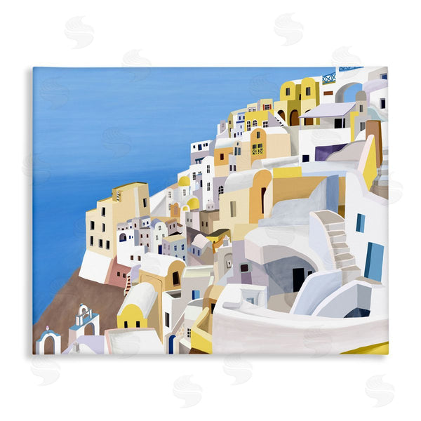 stupell industries Carla Daly | Coastal Greek City White Yellow Buildings