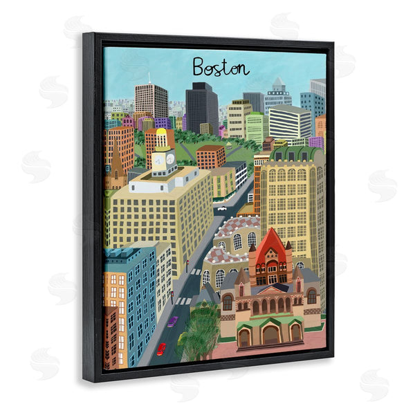 Stupell Industries Carla Daly | Colorful Boston Massachusetts Skyline