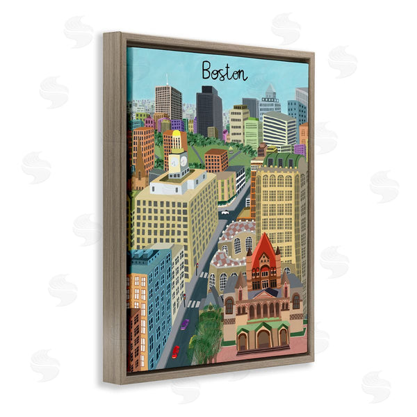 Stupell Industries Carla Daly | Colorful Boston Massachusetts Skyline