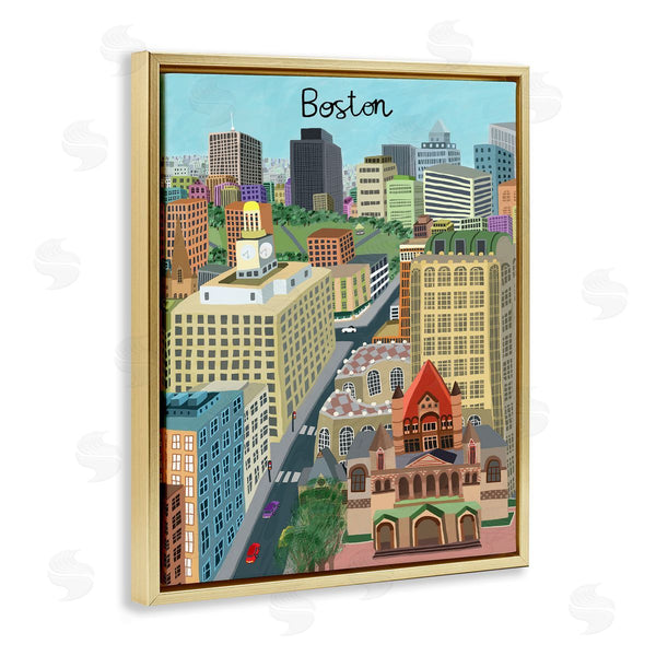Stupell Industries Carla Daly | Colorful Boston Massachusetts Skyline