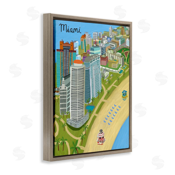 Stupell Industries Carla Daly | Colorful Miami Florida Beach