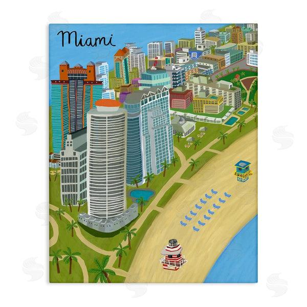 stupell industries Carla Daly | Colorful Miami Florida Beach