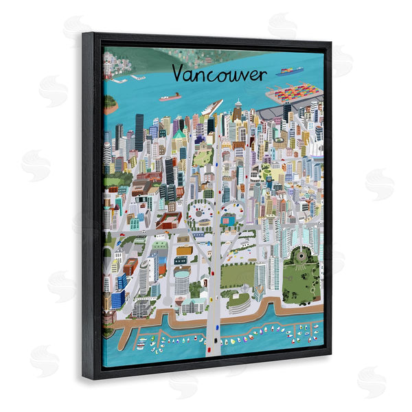 Stupell Industries Carla Daly | Colorful Vancouver Canada Landmarks