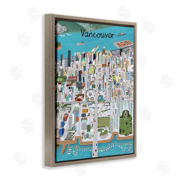 Stupell Industries Carla Daly | Colorful Vancouver Canada Landmarks