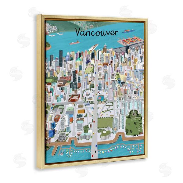 Stupell Industries Carla Daly | Colorful Vancouver Canada Landmarks