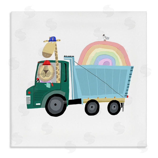 stupell industries Carla Daly | Construction Animals with Rainbow Wall Art