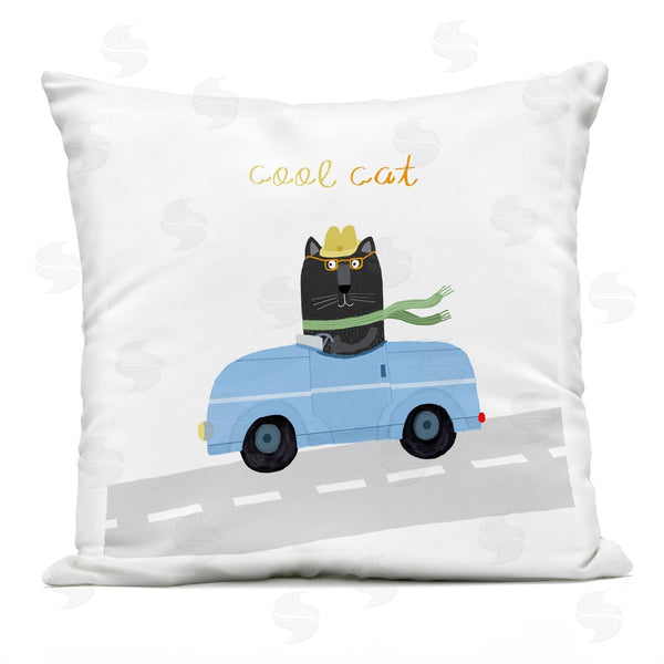 Stupell Industries Carla Daly | Cool Cat In Car Printed Throw Pillow