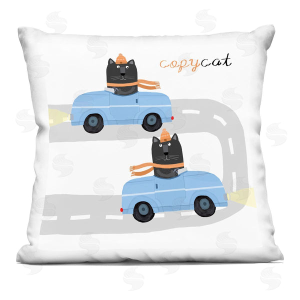 stupell industries Carla Daly | Copycat Kittens in Scarves Printed Throw Pillow