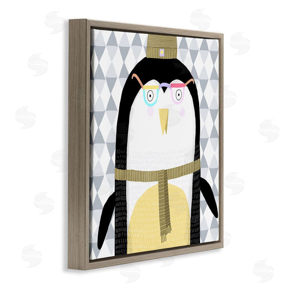 Stupell Industries Carla Daly | Cozy Penguin On Geometrics