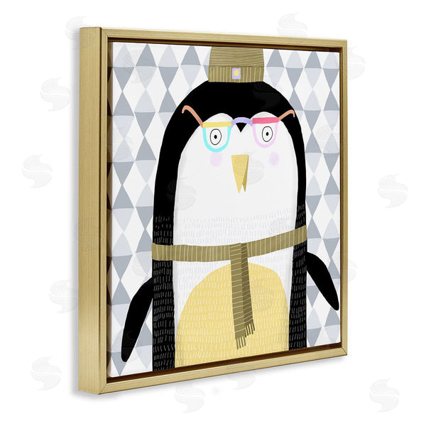 Stupell Industries Carla Daly | Cozy Penguin On Geometrics
