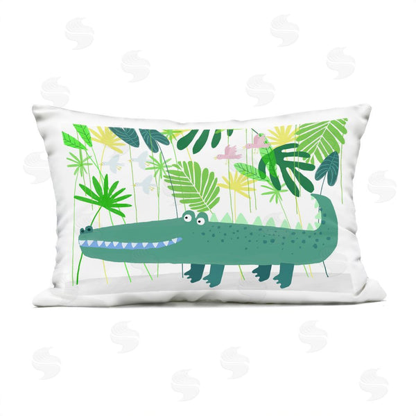 Stupell Industries Carla Daly | Crocodile Jungle & Leaves Throw Pillow