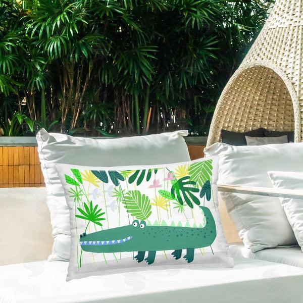 Stupell Industries Carla Daly | Crocodile Jungle & Leaves Throw Pillow