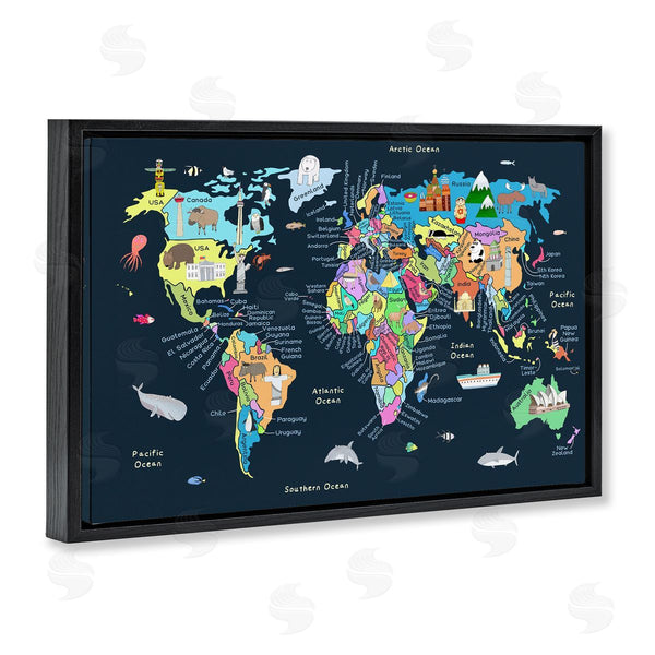 Stupell Industries Carla Daly | Detailed Countries Map Wall Art