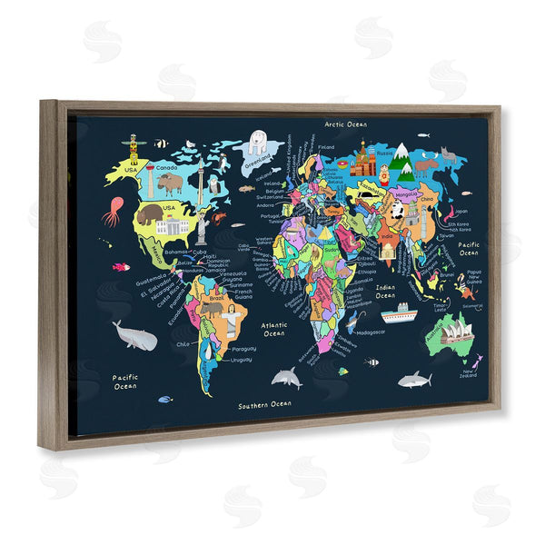 Stupell Industries Carla Daly | Detailed Countries Map Wall Art