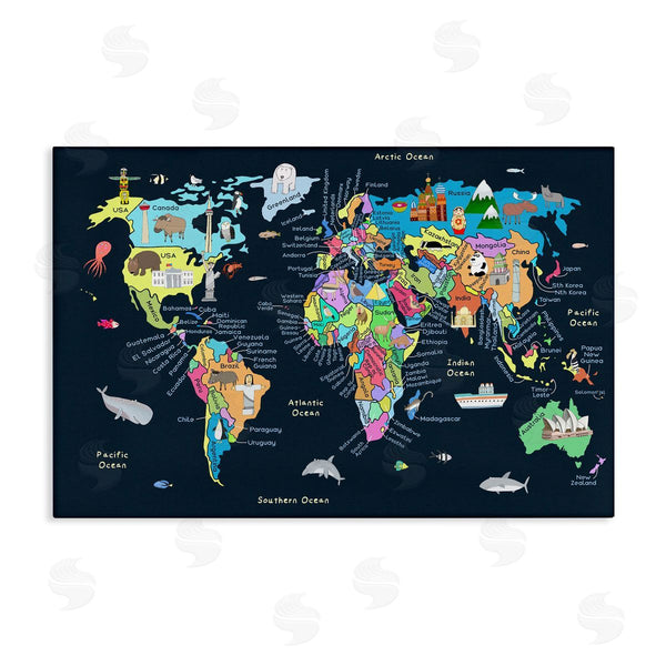 stupell industries Carla Daly | Detailed Countries Map Wall Art