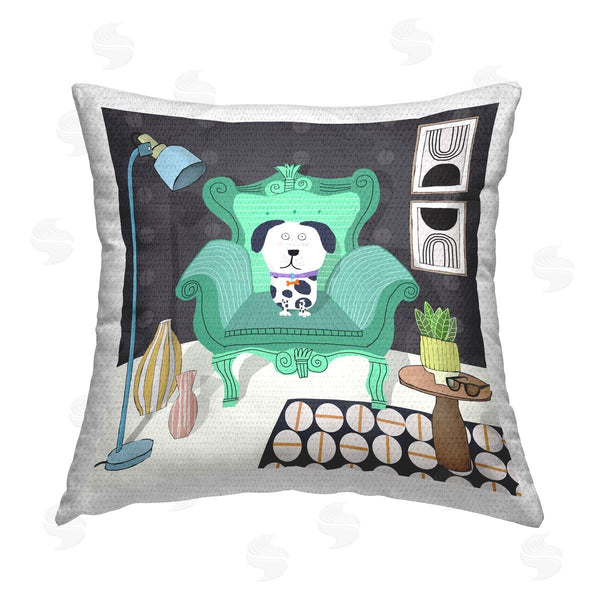 Stupell Industries Carla Daly | Dog In Modern Layout Printed Throw Pillow