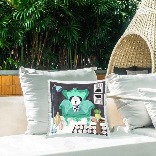 Stupell Industries Carla Daly | Dog In Modern Layout Printed Throw Pillow