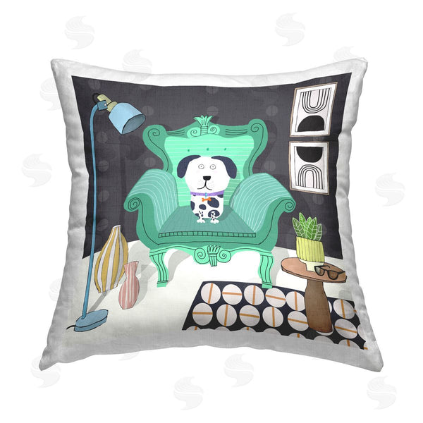stupell industries Carla Daly | Dog in Modern Layout Printed Throw Pillow