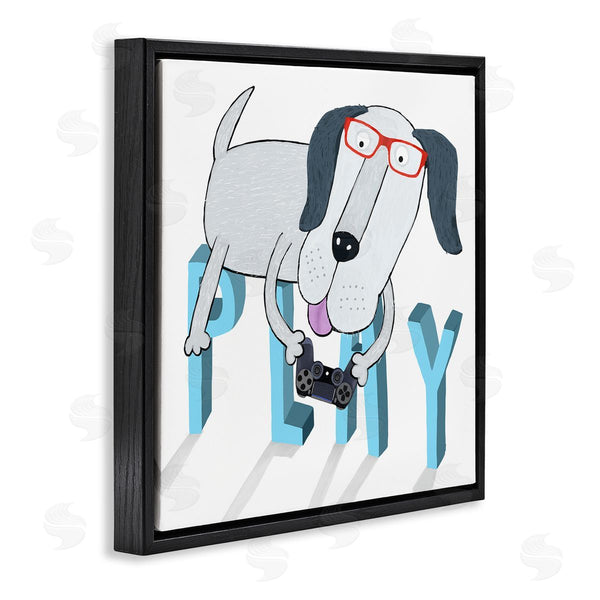 Stupell Industries Carla Daly | Dog Playing Video Games Wall Art