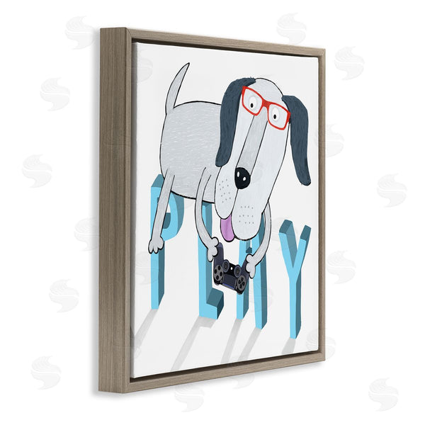 Stupell Industries Carla Daly | Dog Playing Video Games Wall Art