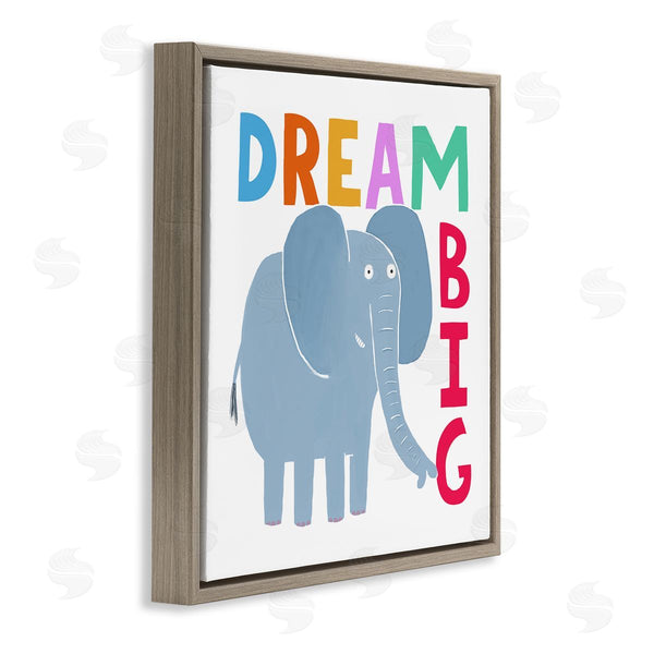 Stupell Industries Carla Daly | Dream Big Elephant Phrase Wall Art