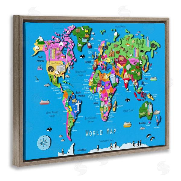 Stupell Industries Carla Daly | Educational World Map