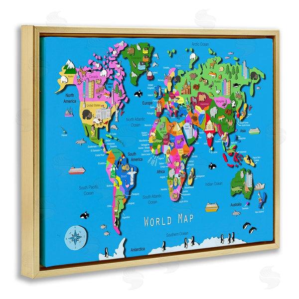 Stupell Industries Carla Daly | Educational World Map