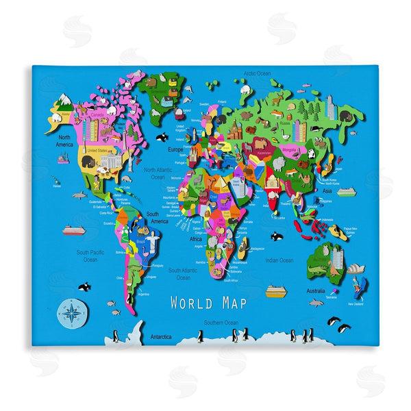 stupell industries Carla Daly | Educational World Map