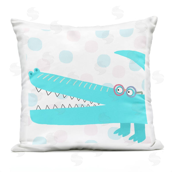 Stupell Industries Carla Daly | Electric Blue Crocodile Throw Pillow