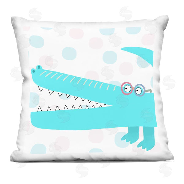 stupell industries Carla Daly | Electric Blue Crocodile Throw Pillow