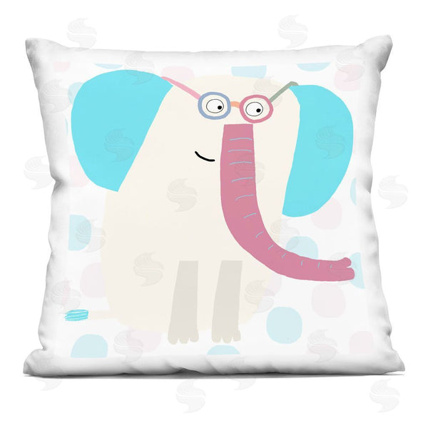 stupell industries Carla Daly | Electric Blue Elephant Throw Pillow