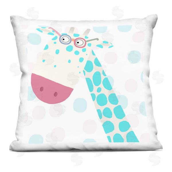 stupell industries Carla Daly | Electric Blue Giraffe Throw Pillow