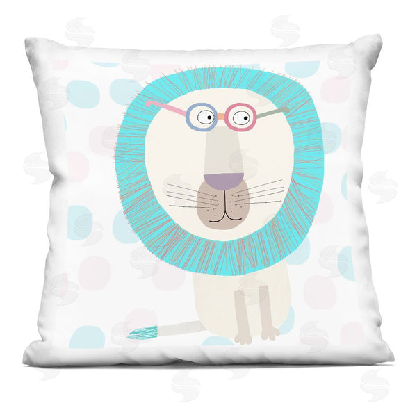 stupell industries Carla Daly | Electric Blue Lion Throw Pillow