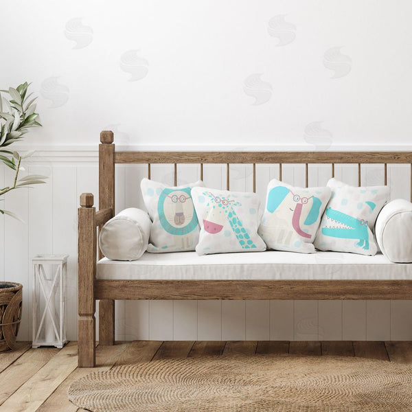 Stupell Industries Carla Daly | Electric Blue Wild Animals Throw Pillow