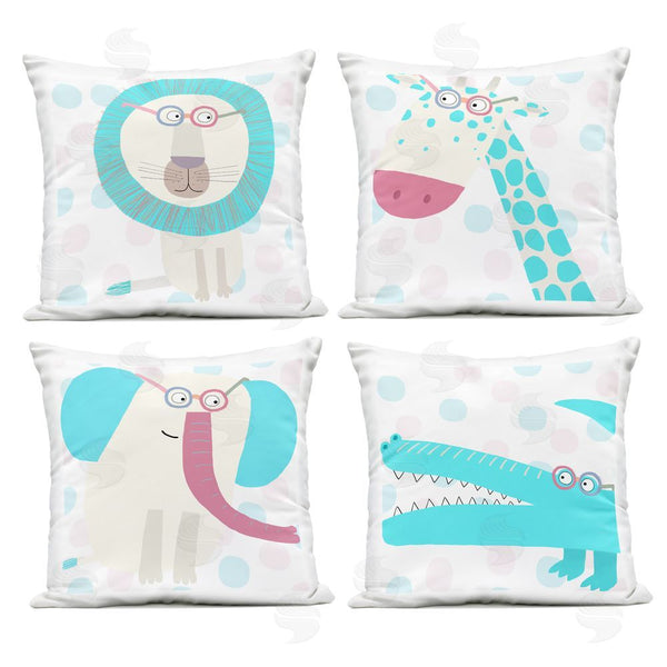 Stupell Industries Carla Daly | Electric Blue Wild Animals Throw Pillow