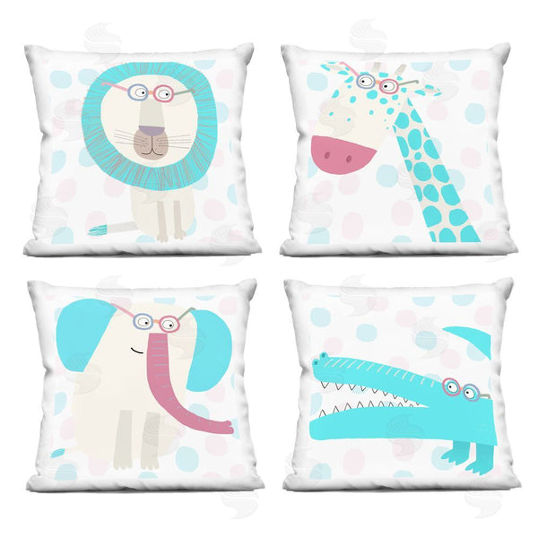 stupell industries Carla Daly | Electric Blue Wild Animals Throw Pillow