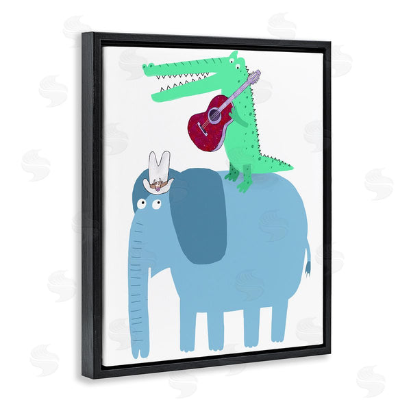 Stupell Industries Carla Daly | Elephant & Alligator With Acoustic Guitar
