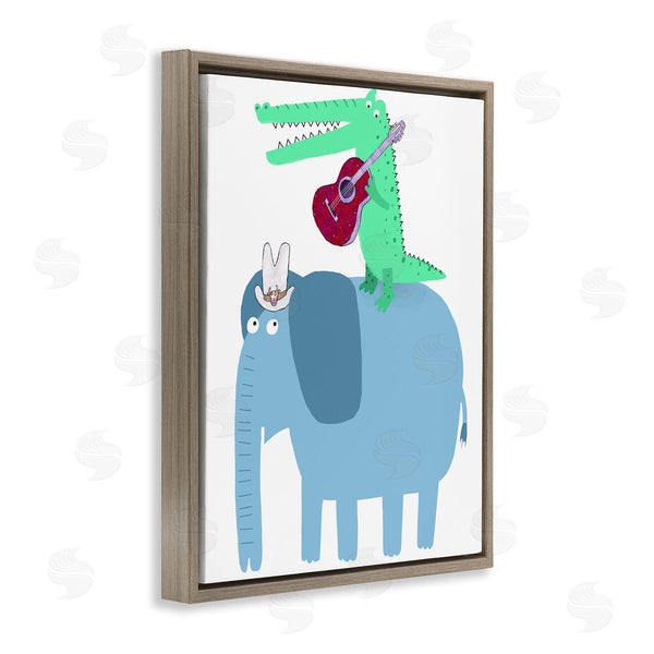 Stupell Industries Carla Daly | Elephant & Alligator With Acoustic Guitar