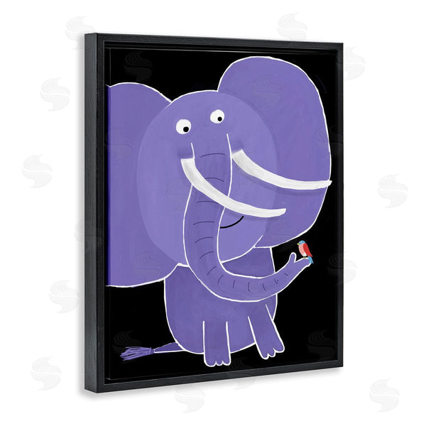 Stupell Industries Carla Daly | Elephant & Bird On Black
