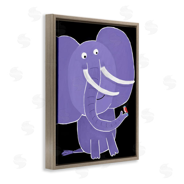 Stupell Industries Carla Daly | Elephant & Bird On Black