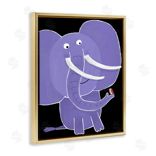 Stupell Industries Carla Daly | Elephant & Bird On Black
